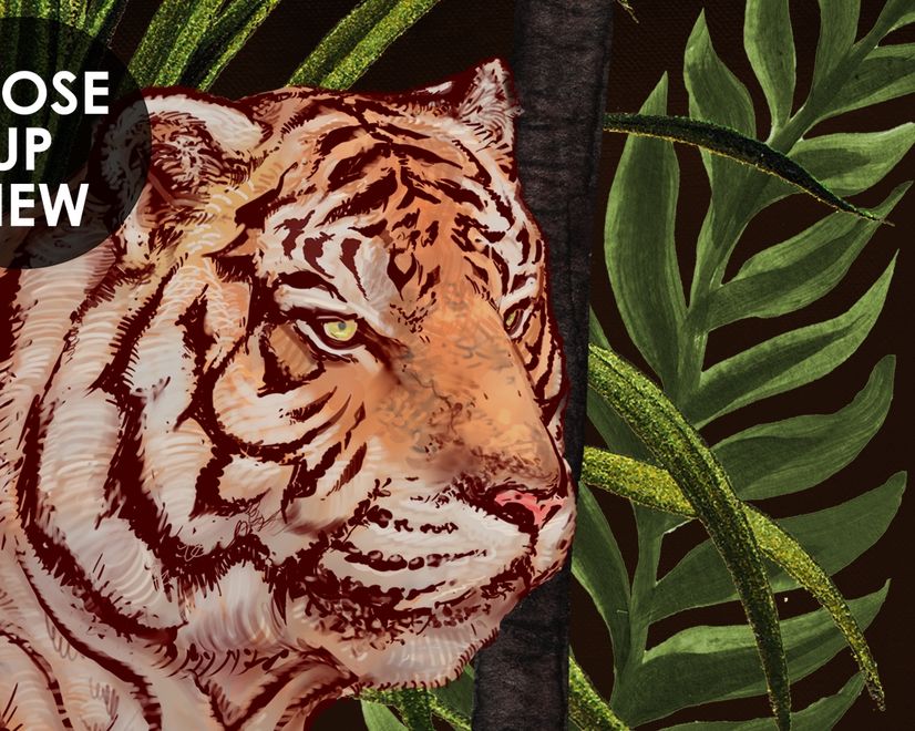 Dark Tropical Trees with Tigers Wallpaper Mural