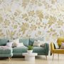 Papier peint panoramique floral à motif damassé