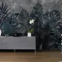 Dark Green Leafy Scenery Wallpaper Mural