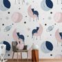 Cute Sleeping Cat on the Moon Wallpaper Mural