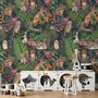 Watercolor Cute Kids Forest Animals in Forest Wallpaper Mural