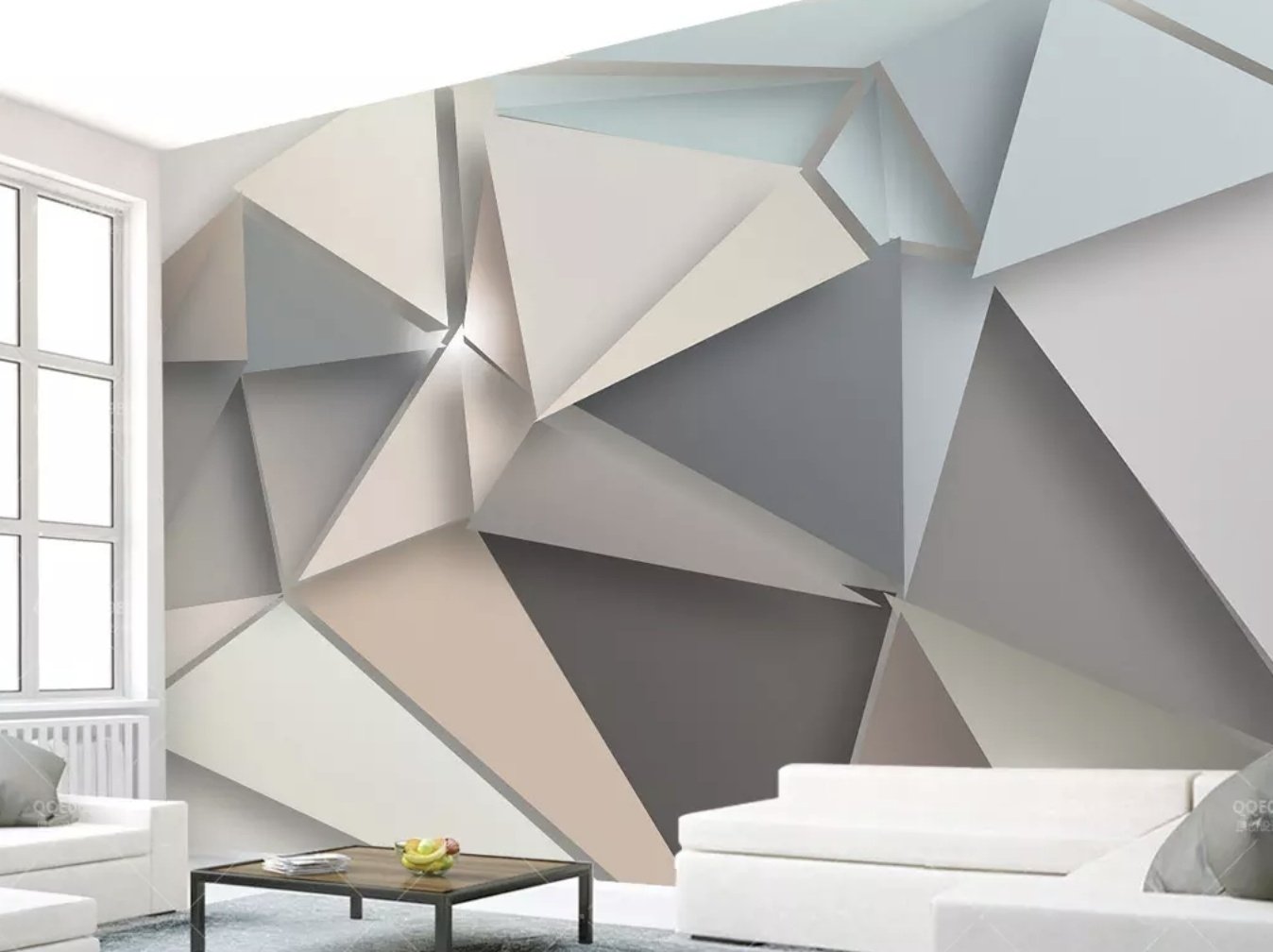 Geometric Trigon Wallpaper Mural - Peel and Stick
