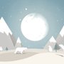 Papier peint panoramique panoramique des enfants avec la pleine lune et les ours blancs