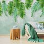 Tropical Leaves and Shading Leaf Wallpaper Mural