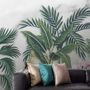 Flamingo Toucan with Vintage Forest Wallpaper Mural