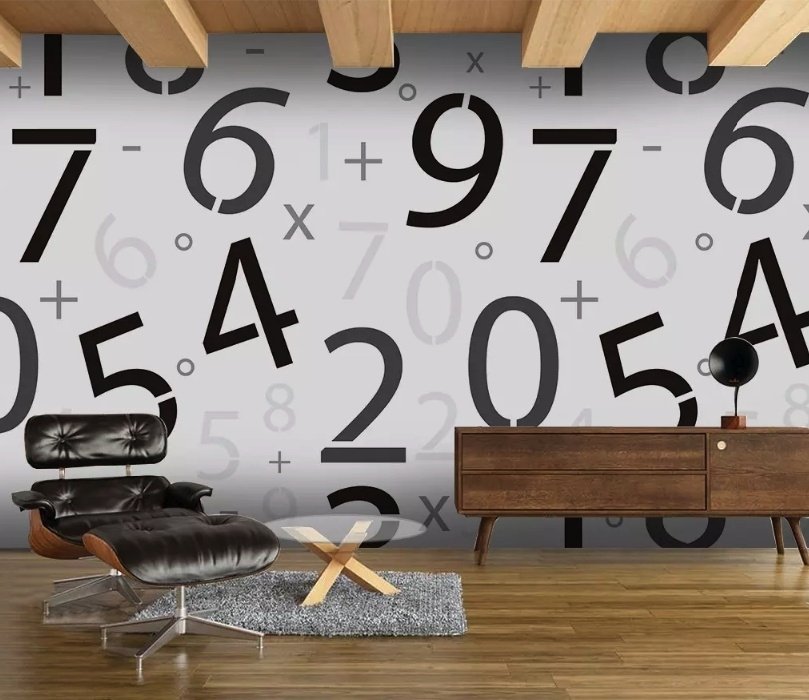 Math Numbers Wallpaper Mural - Peel and Stick