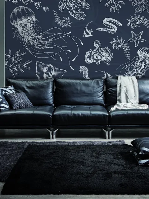 Sea Life Drawing Art Underwater Wallpaper Mural