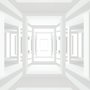 3D-Look Abstrakte Architektur Weißer Korridor Fototapete