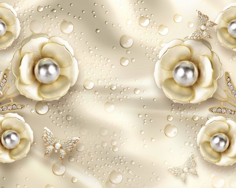 Pearl Anemone Floral Wallpaper Mural