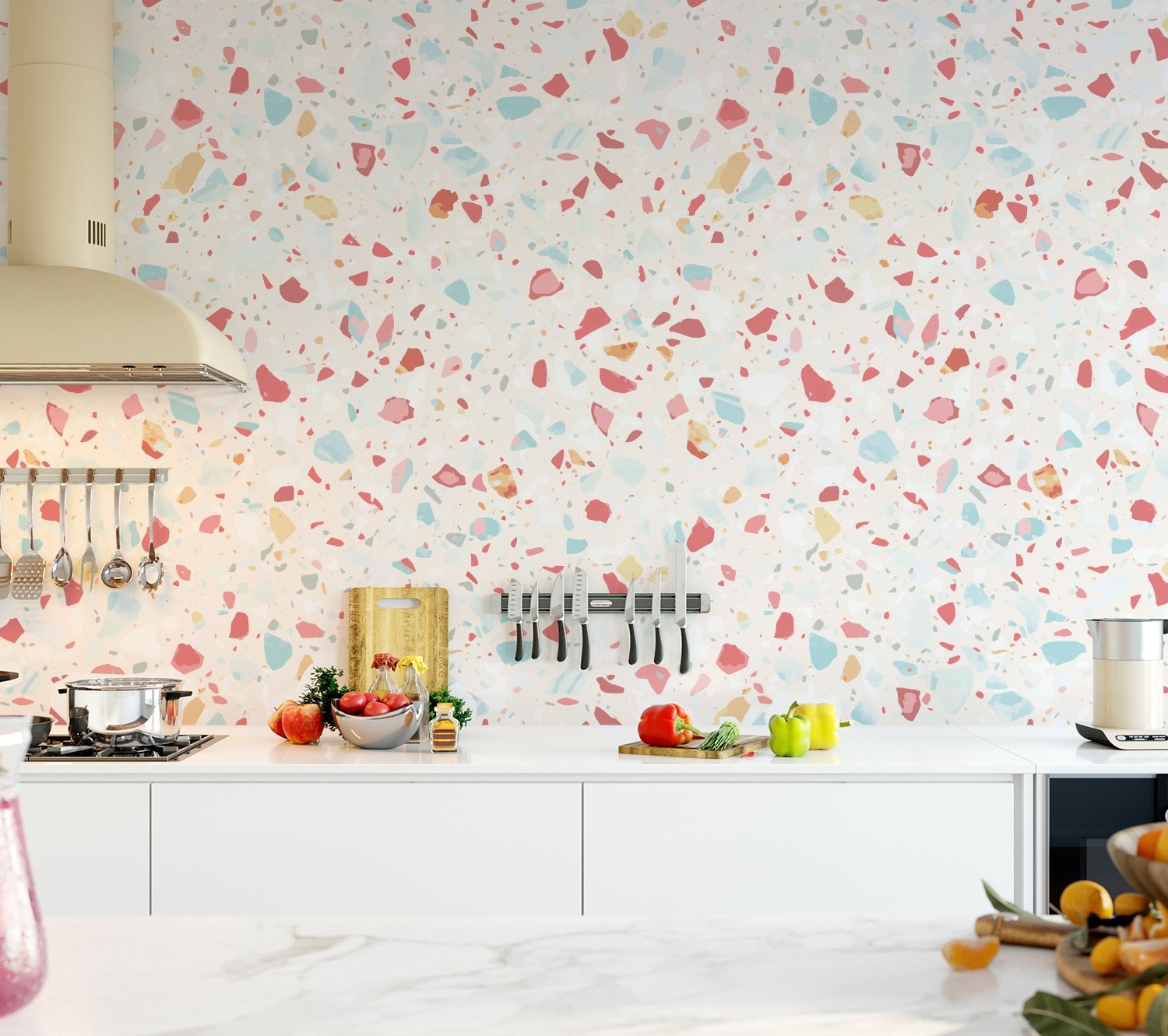 Colorful Terrazzo Wallpaper Mural - Peel and Stick