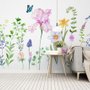 Cartoon Colorful Flower Garden Wallpaper Mural