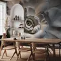 papier peint panoramique en 3D, aspect gaufré, avec des roses en ciment
