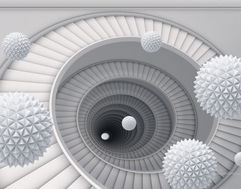 Abstract Fractal with Staircase Wallpaper Mural