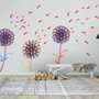 Aquarell Bunte Dahlien Blumen Wandtattoo
