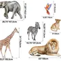Kinder Aquarell Safari Tiere mit Bananenblättern Wandtattoo