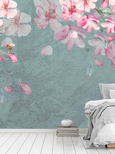 Cherry Blossom Pink Sakura Floral Wallpaper Mural