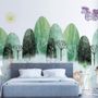 Watercolor Cartoon Trees and Animals Wallpaper Mural