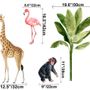 Kinder Tropische Safari Tiere Set Wandtattoo