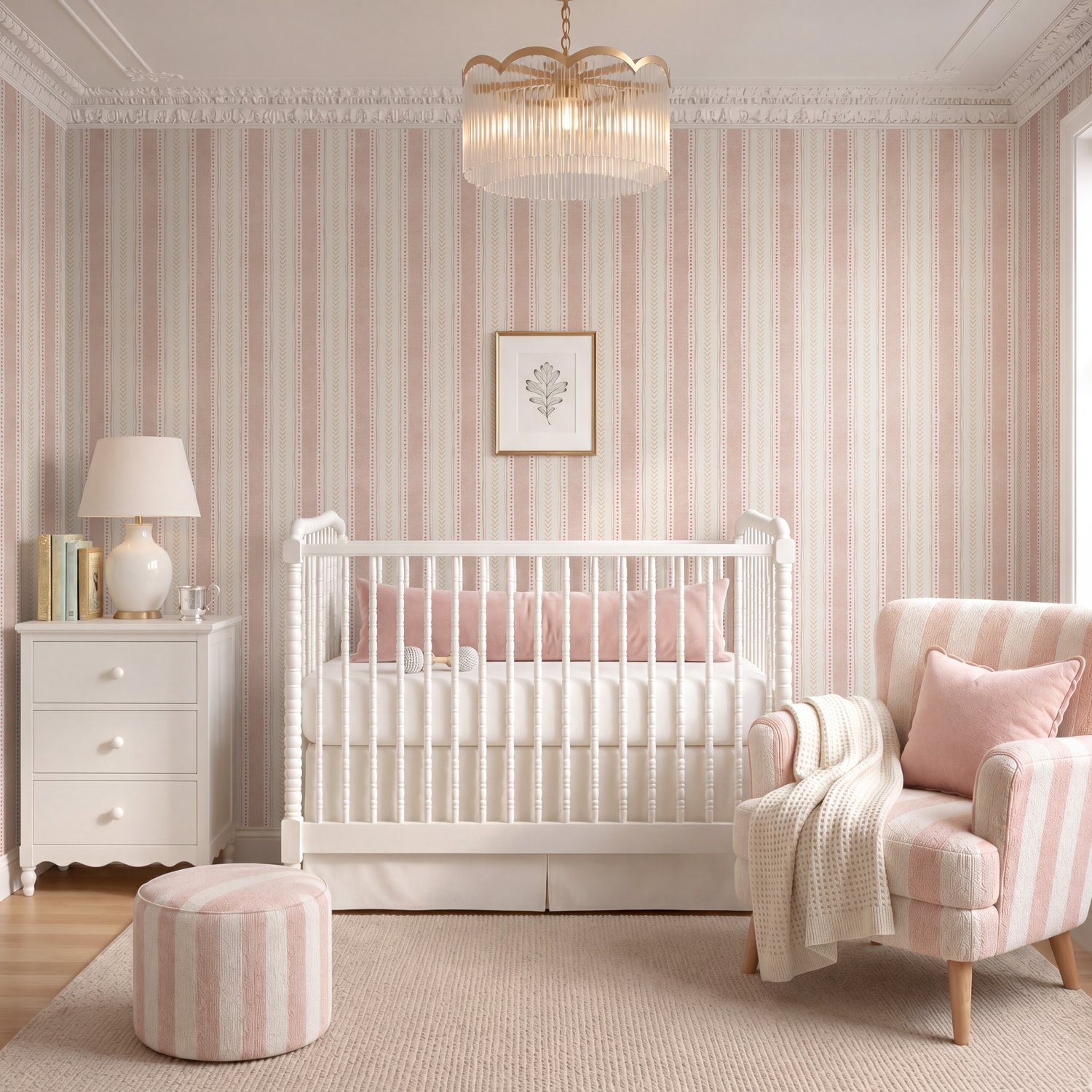 Playful Nursery Stripe Lines Wallpaper Mural - Peel and Stick