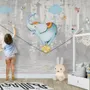 Slackline with Cartoon Elephant on the Ball Wallpaper Mural