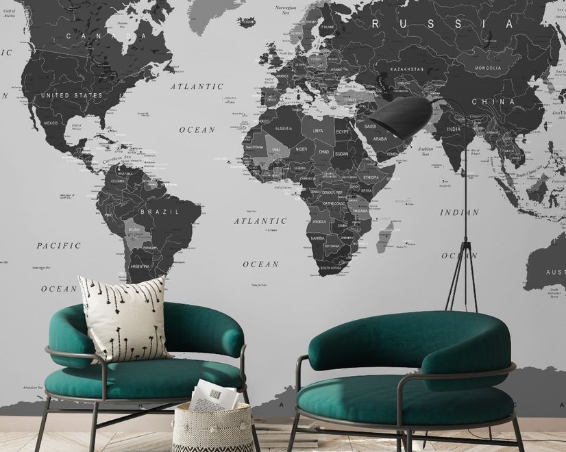 World Map Wallpaper Mural