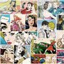 Papier peint rétro pop art visages de bande dessinée