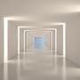 3D Look Illustrational Abstract White Corridor Wallpaper Mural