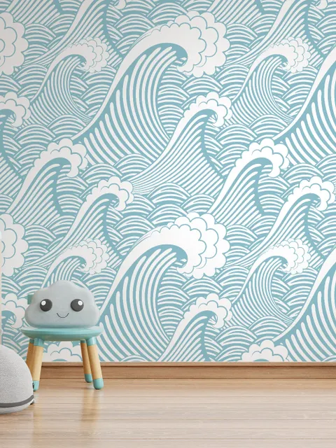 Kids Ocean Wave Pattern Wallpaper Mural