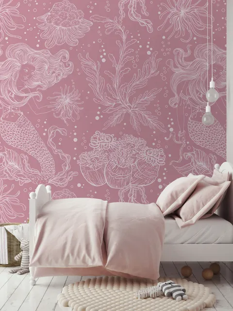 Kids Underwater Mermaid Girl Wallpaper Mural