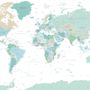 Green Political World Map Wallpaper Mural