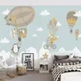 Big Air Balloon with Cute Animals Wallpaper Mural