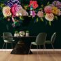 Dark Colorful Flowers Wallpaper Mural