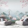 Watercolor Drawing Lotus Floral Art Wallpaper Mural