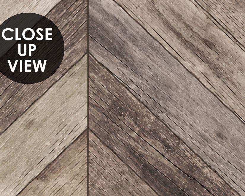 Natural Wood Texture Effect Chevron Wallpaper Mural