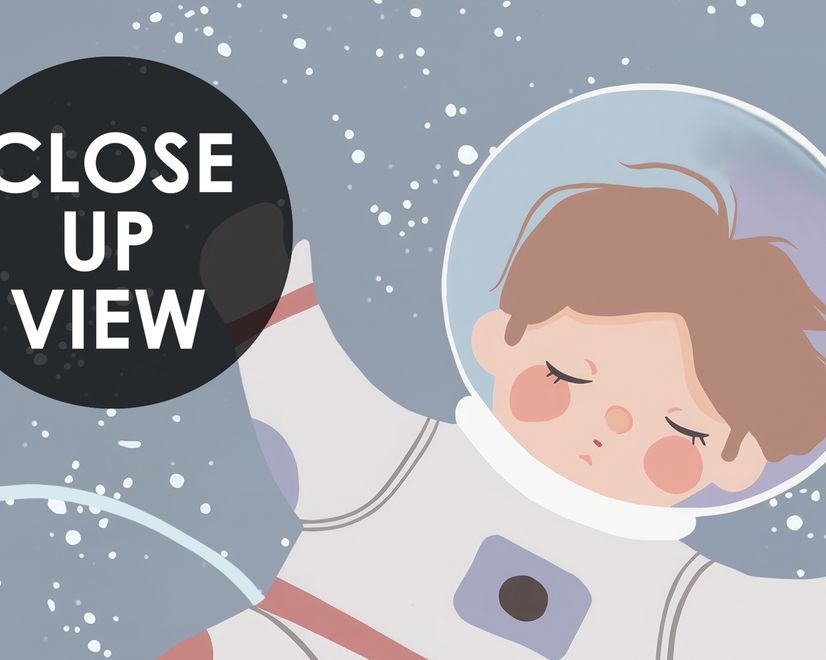 Soft Shining Planets and Astronaut for Boys Space Wallpaper Mural