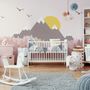 Kids Mountain Landscape with Trees Wallpaper Mural