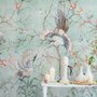 Chinoiserie-Pfingstrosenblüte mit chinesischen Vögeln Fototapete