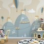 Soft Hot Air Balloon with Little Home Wallpaper Mural