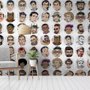 Papier peint panoramique visages hommes pop art