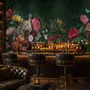 Elegante Tropische Botanische Blumen- und Leoparden-Fototapete