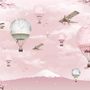 Cherry Blossom with Pink Hot Air Balloon Wallpaper Mural