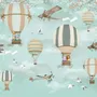 Hot Air Balloon with Animals Wallpaper Mural