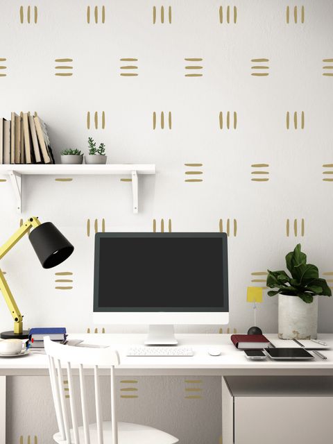 Geometric Gold Line Wall Decal Sticker