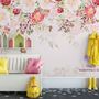 Pink Flowers and Butterflies Wallpaper Mural