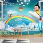 Cartoon Boo Monsters and Hot Air Balloon Wallpaper Mural