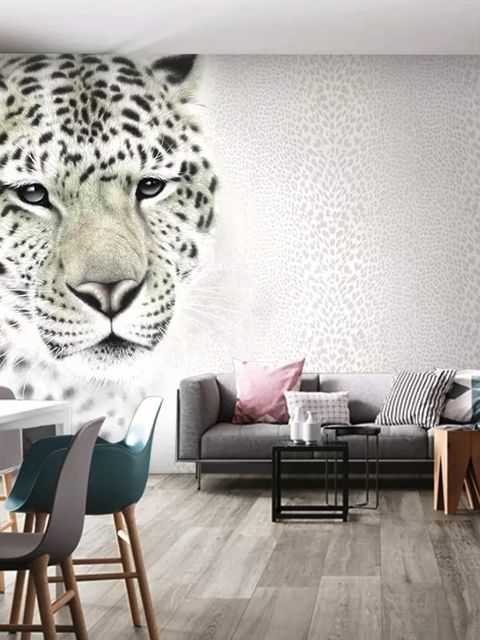 3D-Look Monochrome Tiger Fototapete