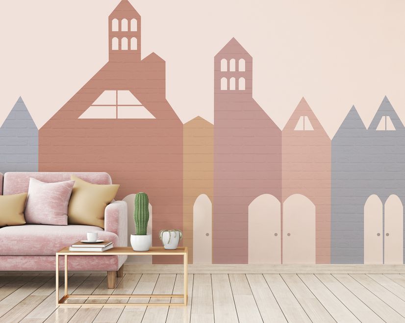 Colorful House Wallpaper Mural