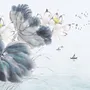 Lotus Floral Art Wallpaper Mural