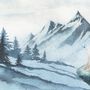 Kids Mountain Landscape with Cartoon Bear Wallpaper Mural