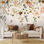 Watercolor Soft Peony Floral Blossom Wallpaper Mural